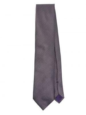 Hodvábna kravata s výšivkou Tom Ford fialová