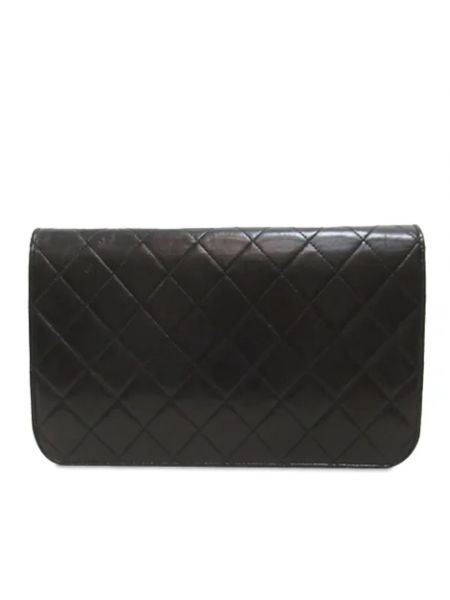 Bolsas de cadena de cuero retro Chanel Vintage negro