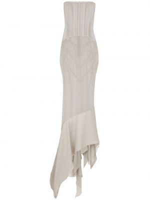 Асиметрична прозрачна коктейлна рокля Dolce & Gabbana сиво