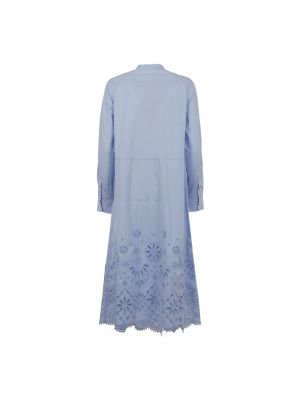Sukienka długa z długim rękawem Polo Ralph Lauren niebieska
