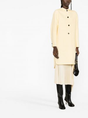 Asymetrický bavlněný kabát Jil Sander žlutý