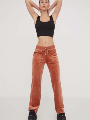 Бархатные тканевые брюки Juicy Couture коричневые