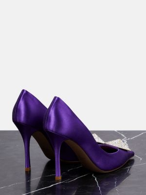 Сатенени полуотворени обувки Valentino Garavani виолетово