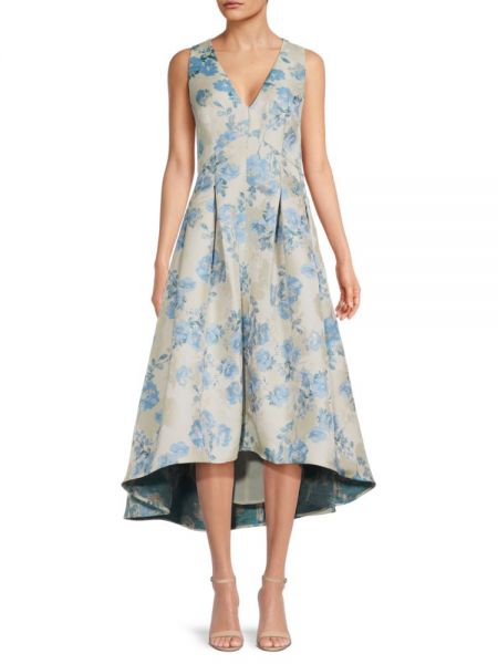 Жаккард платье в цветочек с принтом Eliza J синее