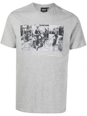 T-shirt con stampa Barbour grigio