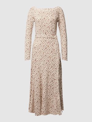 Sukienka midi bawełniana w kwiatki żakardowa Polo Ralph Lauren