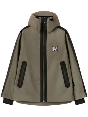 Skijaška jakna s kapuljačom s printom Palm Angels siva