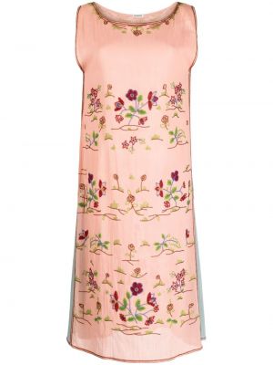 Pamučna midi haljina Bode ružičasta