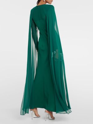 Šifonové dlouhé šaty Roland Mouret zelené