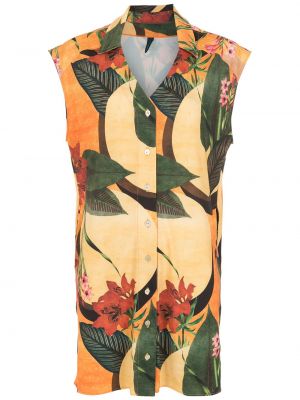 Obleka s cvetličnim vzorcem s potiskom Lygia & Nanny rumena