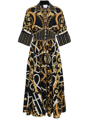 Βαμβακερή φόρεμα με σχέδιο Camilla μαύρο
