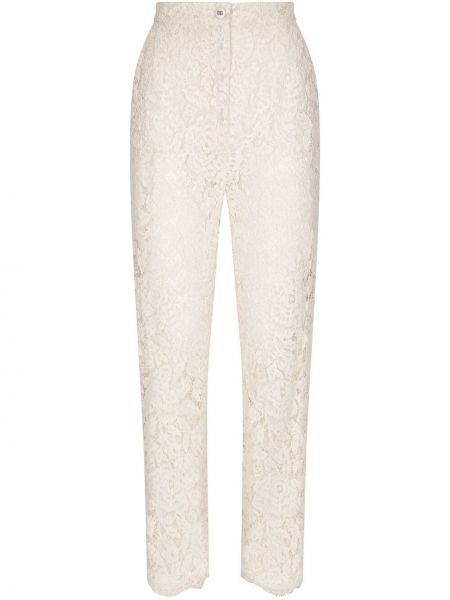 Pantaloni di pizzo Dolce & Gabbana bianco