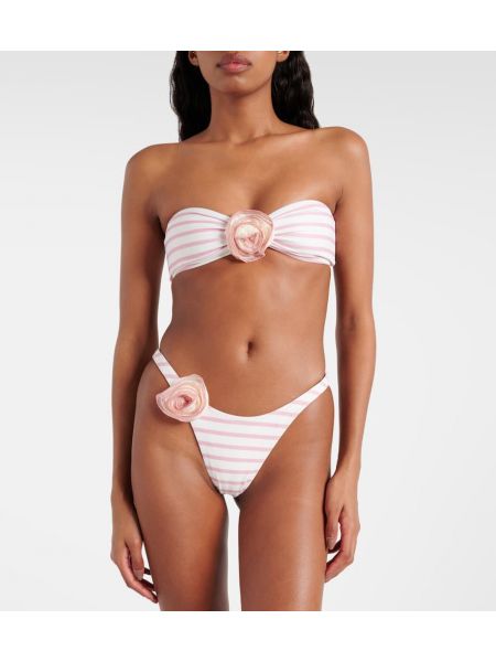 Bikini cu model floral Same roz