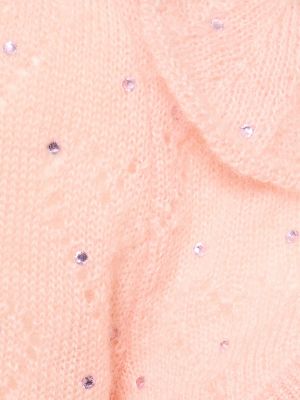 Kravata z žeblji iz moherja Alessandra Rich roza