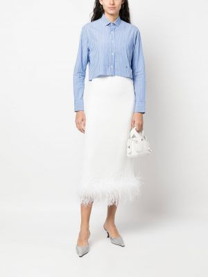 Pieštuko formos sijonas su plunksnomis Miu Miu balta