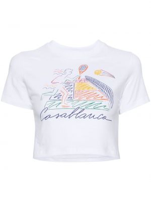 T-shirt à imprimé Casablanca blanc
