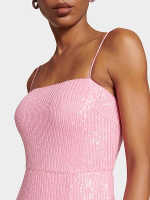 Μάξι φόρεμα με παγιέτες Rotate Birger Christensen ροζ