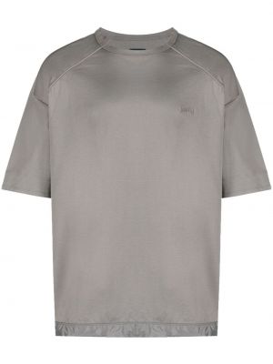 Medvilninis siuvinėtas marškinėliai Juun.j pilka