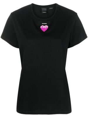 T-shirt z nadrukiem Pinko - сzarny