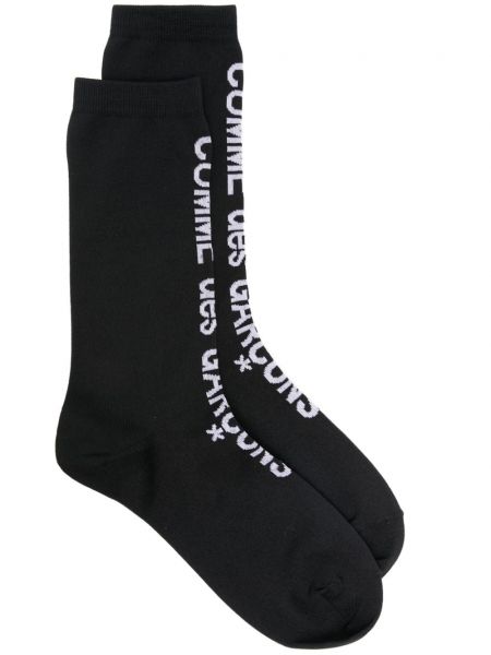 Žakárové džerzej ponožky Comme Des Garçons čierna