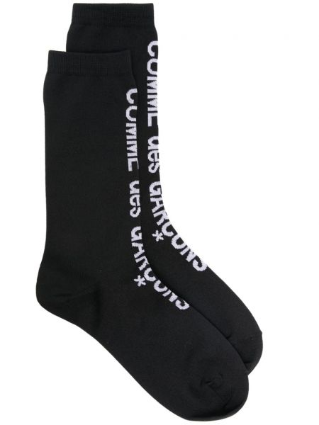 Chaussettes en jersey en jacquard Comme Des Garçons noir