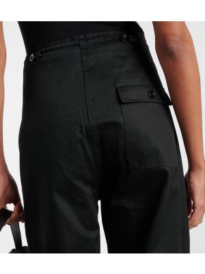 Βαμβακερό παντελόνι cargo Toteme μαύρο