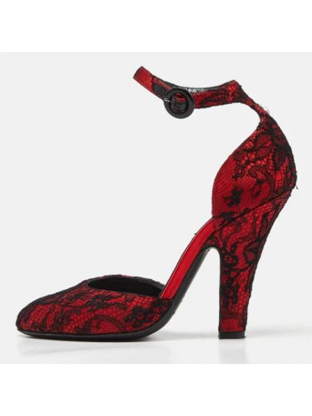Czółenka na obcasie koronkowa Dolce & Gabbana Pre-owned czerwona