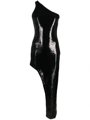 Асиметрична вечерна рокля с пайети David Koma черно