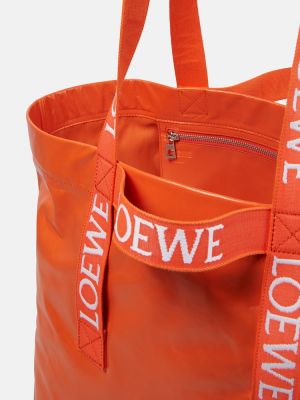 Borsa shopper di pelle Loewe arancione