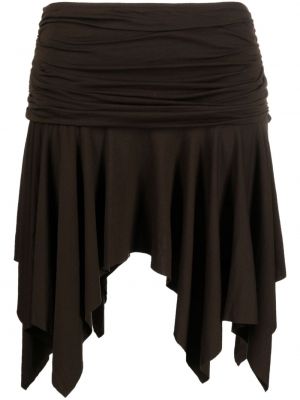 Asymetrické mini sukně Gimaguas hnědé