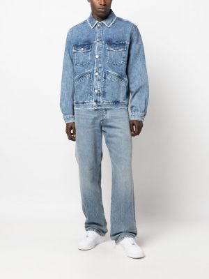 Haftowana kurtka jeansowa Marant niebieska