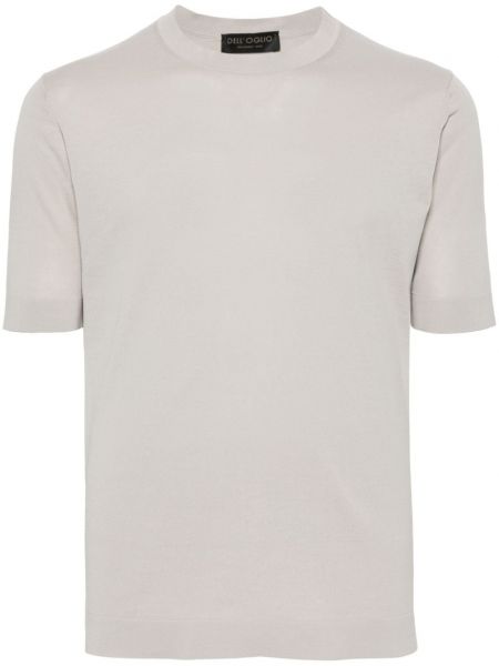 Bavlnené tričko s okrúhlym výstrihom Dell'oglio sivá