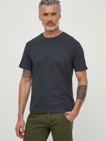 Ленена тениска с дълъг ръкав Pepe Jeans сиво