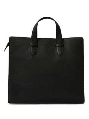 Кожаная сумка шоппер Brioni черная