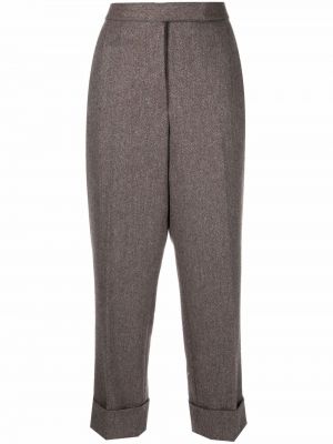 Pantalon en laine Thom Browne marron