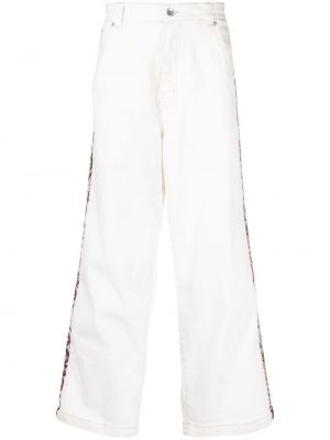 Straight leg jeans in tessuto jacquard Five Cm bianco