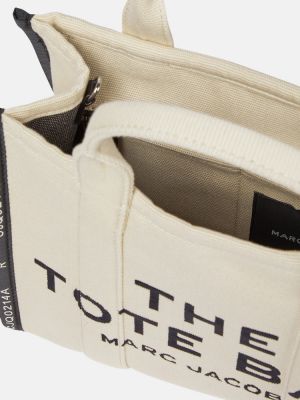 Einfarbige jacquard shopper handtasche mit taschen Marc Jacobs beige