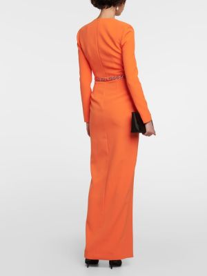 Vestido largo de crepé Safiyaa naranja