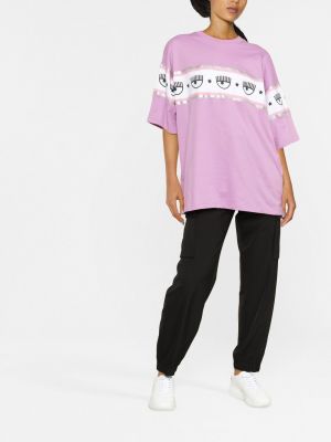 Kokvilnas t-krekls Chiara Ferragni violets