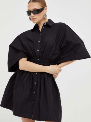 Oversized bavlněné mini šaty Karl Lagerfeld černé