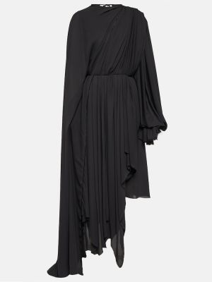 Černé asymetrické midi šaty Balenciaga