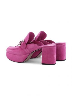 Semišové pantofle na podpatku Kennel & Schmenger růžové