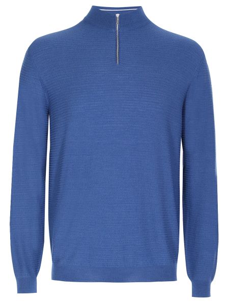 Шелковый шерстяной свитер Loro Piana синий