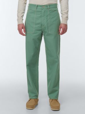 Bavlněné rovné kalhoty Visvim zelené