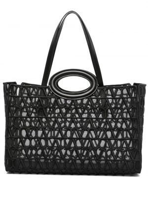 Nakupovalna torba z mrežo Valentino Garavani črna