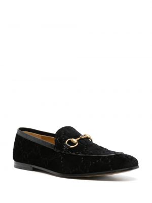 Aksamitne loafers Gucci Pre-owned czarne