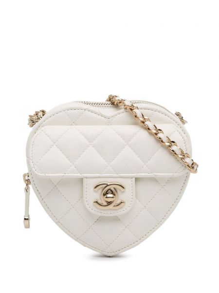 Мини чанта със сърца Chanel Pre-owned бяло