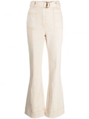 Jeans taille haute large Acler blanc