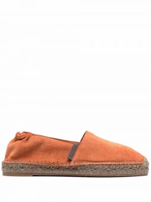 Lær semsket skinn espadrillos Brunello Cucinelli oransje