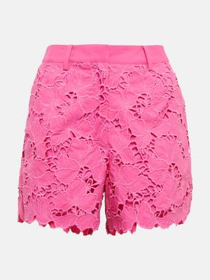 Pantaloni scurți cu model floral Self-portrait roz